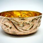 ขันเงิน โมกุเม่ กาเน่ ลายไทยสลักดุน Mokume Gane bowl with Thai pattern punching technique
