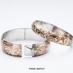 Mokume Gane bangle from thin sheet with hidden lock